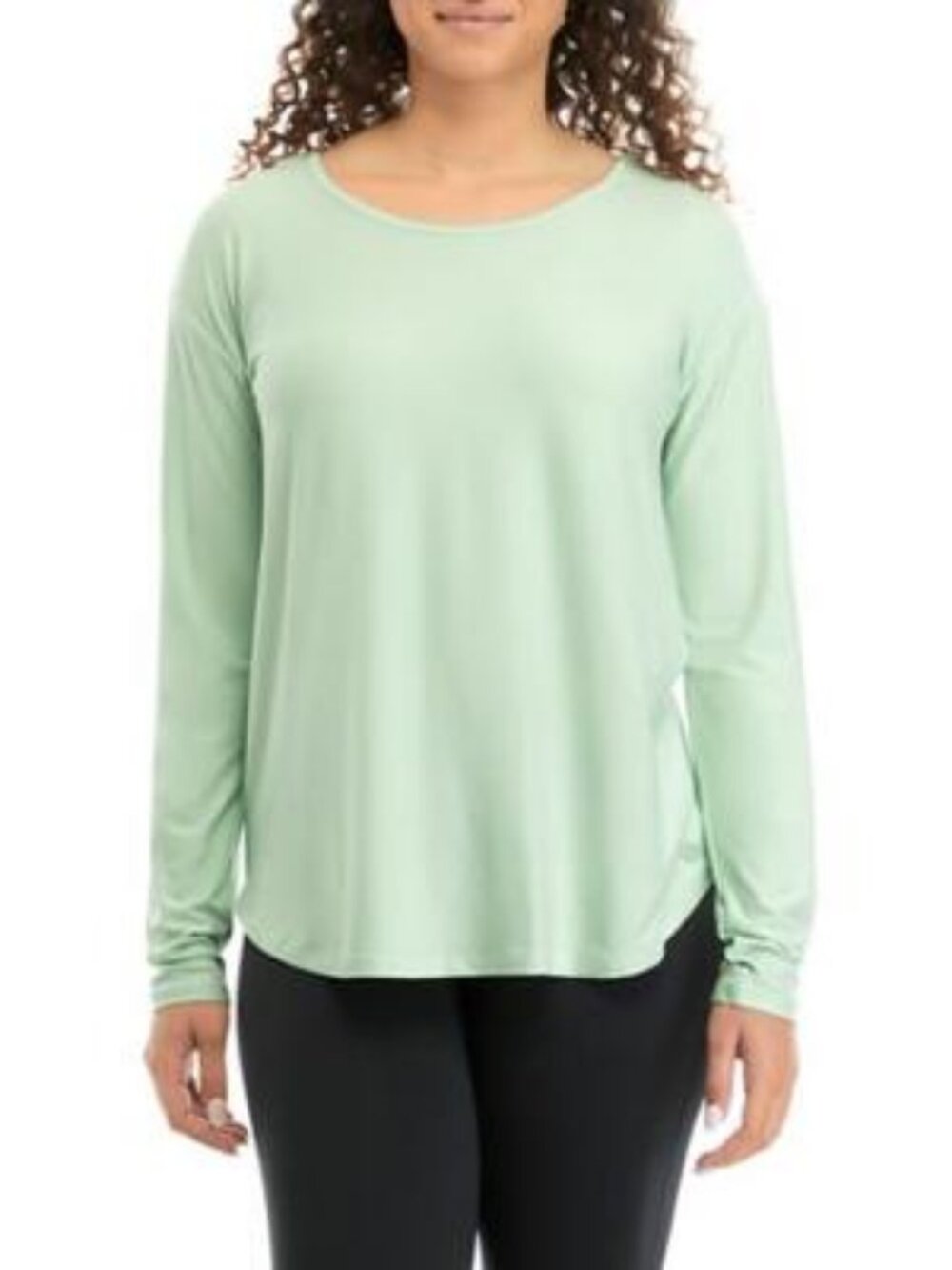 ZELOS Long Sleeve Twist Back T-Shirt, Mint, X-Large